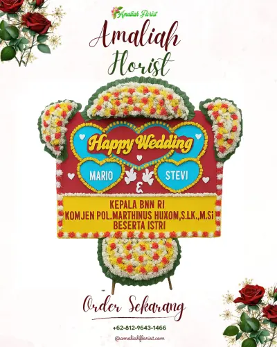 Karangan Papan Bunga Pernikahan di Waru